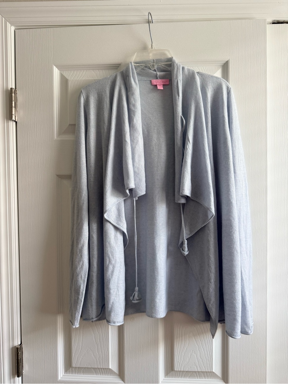 Lilly Pulitzer Light Blue Open-Front Draped Cardigan